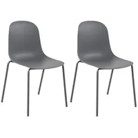 CLP 2er Set Gartenstuhl Hardin dunkelgrau
