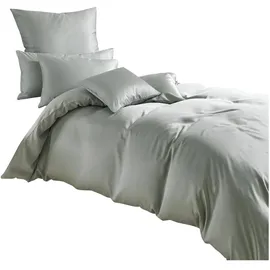 Traumschlaf Uni Tencel Lyocell Grau/Silber 135 x 200 cm + 80 x 80 cm