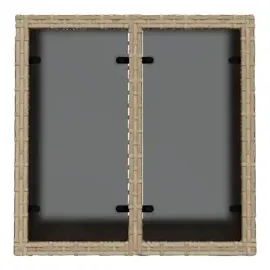 vidaXL Gartentisch mit Glasplatte 72,4 x 57,3 x 37 cm Beige