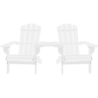 Möbel Outdoor Relaxsessel,Balkonstuhl Garten-Adirondack-Stühle mit Teetisch Massivholz Tanne Weiß DE59975