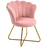 Homcom Sessel, Rosa Metall, 64x80x69 cm, Wohnzimmer, Sessel, Polstersessel
