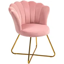 Homcom Sessel, Rosa Metall, 64x80x69 cm, Wohnzimmer, Sessel, Polstersessel