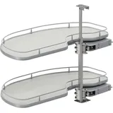 Karussell Eckschrank Cornerstone Maxx Set Planero - Schrankauszug Küche - moderner Organizer für den Eckschrank, kb 1000mm fb 600mm links, Stahl/Holz