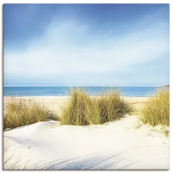 Wandbild ARTLAND "Gras auf Sanddünen", blau (farbe bild(er): blau), B:30cm H:30cm T:1,8cm, Canvas, Leinwand, Bilder, als Leinwandbild, Poster, Wandaufkleber in verschied. Größen