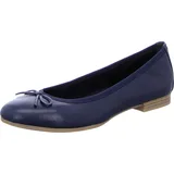 TAMARIS Damen Ballerina Leder flach, blau, 39 EU