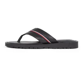 Tommy Hilfiger Herren Flip Flops Core Toe Post aus Leder, Schwarz (Black), 42