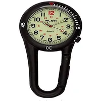 Klox schwarz anklippbarer Karabiner metall Fob Uhr leuchtende Waehltastatur Sanitaeter Arzt Krankenschwester Unisex Maenner Frauen