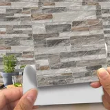 Ccykxa - Dekorative Fliesenaufkleber für Badezimmer und Küche, Fliesenaufkleber, 20 Stück, Kunstleder, Ziegelstein-Stil, 3D-Steinimitat, wasserfest,