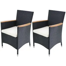 vidaXL Gartenstuhl 59 x 60 x 88 cm schwarz 2 Stück