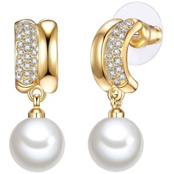 Lulu & Jane Perlenohrringe gelbgold, Metall-Legierung gelb