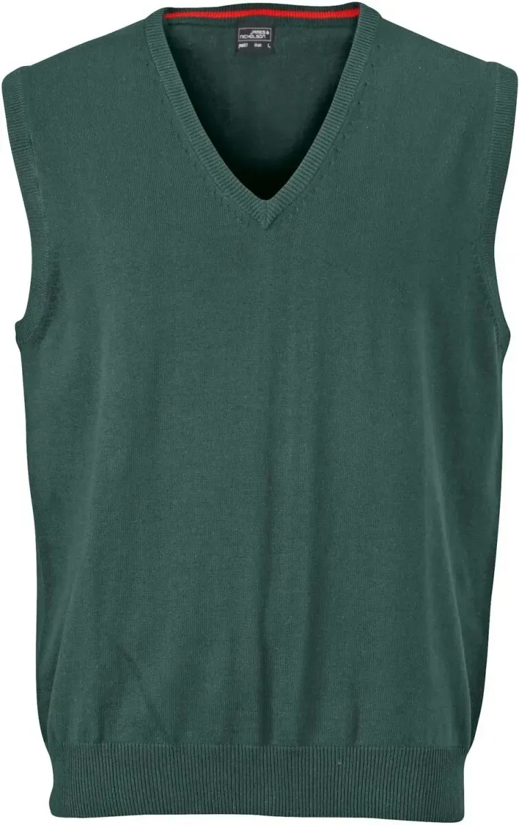 James & Nicholson Herren V-Ausschnitt Pullunder Pullover JN657 forest green 3XL