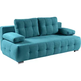 werk2 Schlafsofa WERK2 "Indigo Bettsofa mit Bettkasten, Breite 205cm, hochwertige Verarbeitung", blau (türkis), B:205cm H:90cm T:95cm, 100% Polyester, Sofas, Schlafsofa, 2-Sitzer Sofa und Schlafcouch mit Federkern & Bettkasten