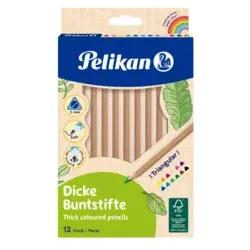 PELIKAN Farbstift 12ST Natur dick sort 400142590 700047 BSD12DN