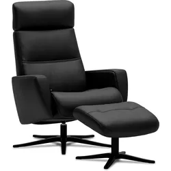 Relaxsessel Space mit Hocker Prime Black Lieferung mit Montage