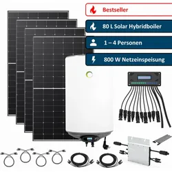 1720W Solaranlage 80L Fothermo Hybrid-Boiler 800 W Netzeinspeisung