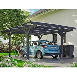 Einzelcarport SKANHOLZ "Odenwald", grau (dunkelgrau), H: 220cm, Carports
