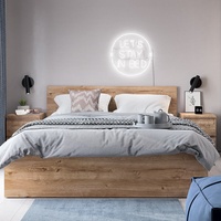 Doppelbett Nachttisch Eiche Schlafzimmer Set Bettschukasten Liegefläche 140x200