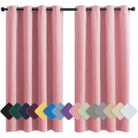 MENGH Vorhang Gardine Schallschutz Vorhang Verdunkelnd Thermo Schalldämmend, für Wohnzimmer Dekorative rosa 1 Stück, 120x140cm(HxB)