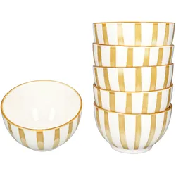 6x Wald ocker Müslischale Ø14,3cm 550ml Steingut 6 Pers Dessert-Bowl Weihnachten