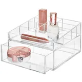 interDesign iDesign Clarity Stapelbarer Organizer mit 3 Schubladen für Lesebrillen, Brillen, Sonnenbrillen - Durchsichtig, 1 Stück