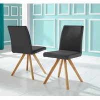 Home Affaire »Rio« (Set) 2 Stk.Bezug in Kunstleder oder Strukturstoff und das Gestell ist Eiche geölt, schwarz