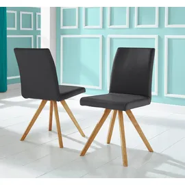 Home Affaire »Rio« (Set) 2 Stk.Bezug in Kunstleder oder Strukturstoff und das Gestell ist Eiche geölt, schwarz