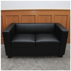 2er Sofa Lille ~ Leder, schwarz
