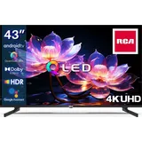 RCA 43 Zoll QLED Fernseher 4K UHD Smart TV HDR HLG Android TV Triple Tuner WiFi Bluetooth HDMI USB - Schwarz