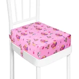 Sitzerhöhung Stuhl, Waschbar Zerlegbar Tragbare Sitzerhöhung Kleinkinder Esszimmerstuhl ErhöHen Pad Esszimmer Boostersitze mit 2 Sicherheitsschnalle Gurte Kindersitzkissen... (Rosa)