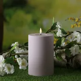 Deluxe Homeart LED Kerze MIA Kunststoff für Außen flackernd H: 15cm D: 10cm rosa