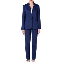 Ava Luke Hosenanzüge Für Damen Elegant Zweiteilig, Hosenanzug 2-teilig Anzüge Für Damen Navy Blau 44 - 44