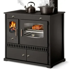 prometey ltd Küchenofen Holzherd P ECO INOX Edelstahlbackfach, rechte Version