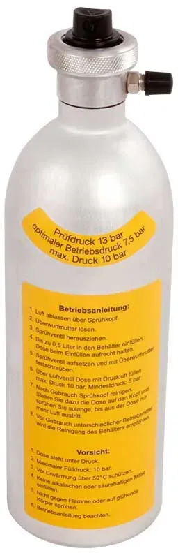 Axis Line wiederbefüllbare Druckluftspühdose mit 500 ml Flüssigkeitsfüllmenge passend für Sprühdosenhalter