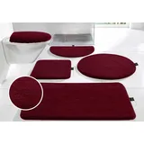 Bruno Banani Badematte Lana, Badvorleger, Badezimmer Teppich, Höhe 25 mm, rutschhemmend beschichtet, fußbodenheizungsgeeignet, schnell trocknend, strapazierfähig, Polyacryl, rund, Badteppich, Badematten, unifarben, auch als 3 teiliges Set & rund rot rund | Ø 100 cm x 25 mm