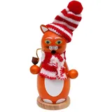 Dekohelden24 ***Holz-Räucherfigur Katze, in Hellbraun, ca. 13 cm