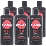Syoss 6 x Syoss Shampoo Color jeweils 440ml für Gefärbtes & Gesträhntes Haar Schutz