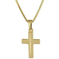 trendor 39575 Kreuz-Anhänger für Kinder Gold 333 + goldplattierte Silberkette, 40 cm