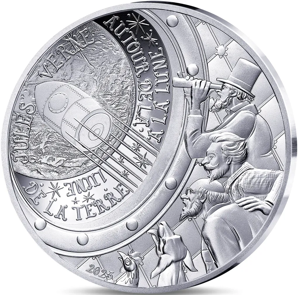 Silbermünze „Von der Erde zum Mond“