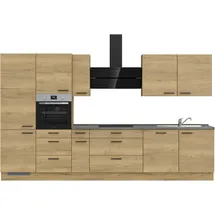Nobilia Küchenzeile "Structura II", NEU: individuell anpassbar mit gratis Profi-Beratung", braun (küche: braun, korpus: eiche sierra nachbildung, arbeitsplatte: beton schiefergrau nachbildung), B:360,3cm H:216,6cm T:60cm, Komplettküchen-Sets, Küchenzeile,