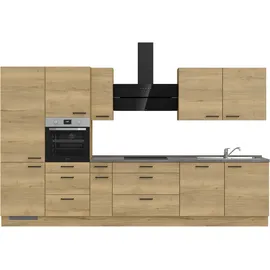 Nobilia Küchenzeile "Structura II", NEU: individuell anpassbar mit gratis Profi-Beratung", braun (küche: braun, korpus: eiche sierra nachbildung, arbeitsplatte: beton schiefergrau nachbildung), B:360,3cm H:216,6cm T:60cm, Komplettküchen-Sets, Küchenzeile,