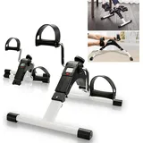 TolleTour Mini heimtrainer Cardio-Heimtrainer Fahrrad Bike Muskulatur Trainer Cycling LCD - Weiß