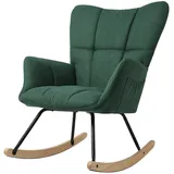 Home Nature Wohnkonzept Schaukelstuhl grün 95x64x78 cm, Balkonsessel Relaxstuhl mit 120 kg Tragkraft, Schaukelsessel