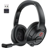 Gaming-Headset (Bluetooth Headset mit Mikrofon & USB Dongle, Usb-Headset, Bluetooth headset mit mikrofon usb dongle 10 meter reichweite mit)