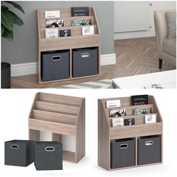Vicco Bücherregal Luigi sonoma, Würfelregal mit Faltboxen 72x79 cm