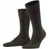 Falke Herren Socken Family SO, Allrounder Strümpfe, Uni, Baumwollmischung Dunkelbraun 39-42