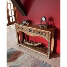 MASSIVMOEBEL24.DE Altholz Konsolentisch 115x30x76 mehrfarbig