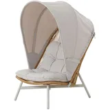 VCM Loungesessel Bille Polyester 84 x 114 cm Beige mit Kissen