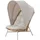VCM Loungesessel Bille Polyester 84 x 114 cm Beige mit Kissen