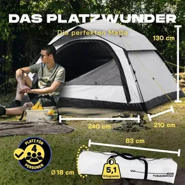 Lumaland Wurfzelt 4 Personen Weiß