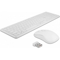 DeLOCK kabellose Tastatur und Maus Set weiß, USB, DE (12703)